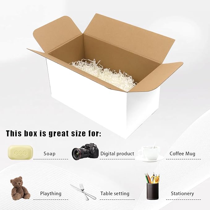 10x7x6 White Shipping Boxes, 30-Pack Mailing Boxes for Small Business, Corrugated Cardboard for Shipping, Packaging