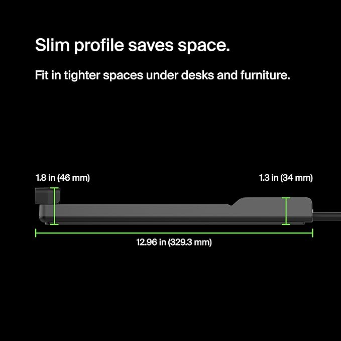 Belkin 12-Outlet Surge Protector Power Strip w/ 12 AC Outlets & 8ft Flat Plug, UL-Listed Heavy-Duty Extension Cord for Home, Office, Travel, Computer, Laptop, Charger - 3,940 Joules, Pack of 3