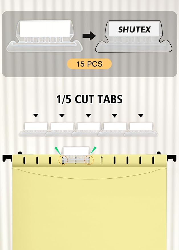 Extra Capacity Plastic Hanging File Folders,12 Pack Reinforced Hang Folder, Heavy Duty File Folders for Filing Cabinet for Bulk Files/Medical Charts, File Folders & Accessories(Cream Yellow)