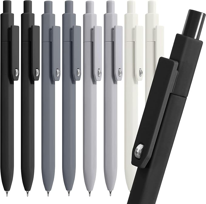 Vitoler Pens,0.5 mm Fine Point Pen Smooth Writing,8pcs Black Gel Pens for Office School Teacher Supplies,Quick Dry Pen for Nurse Aesthetic