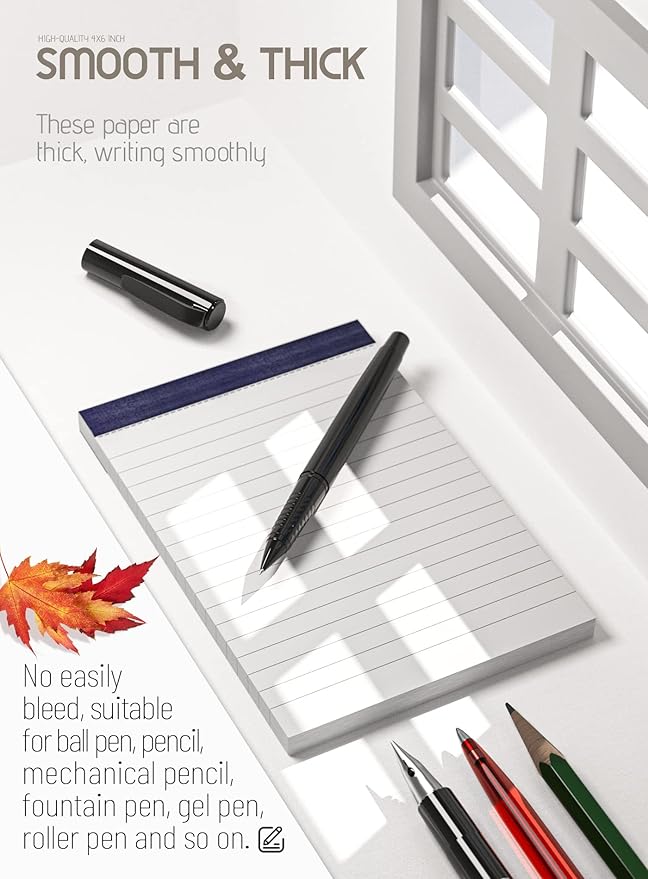 Notepads 4x6 Small Note Pads 4x6 Lined Writing Pads of Paper 4x6 Memo Pads 4x6 Small Paper Pads 4 x 6 Scratch Pads 4x6 Server Pads 4x6 Small Pocket Notebook 10 Pack Server Note Pads 30 Sheets/Pad