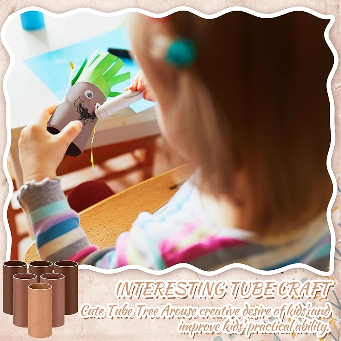 Henoyso 100 Packs Cardboard Tubes for Craft 1.57 x 3.74 Inches DIY Empty Toilet Paper Rolls Craft Cardboard Paper Round Tubes Christmas Gift School Classroom Art Supplies for Kid (Coffee Series)