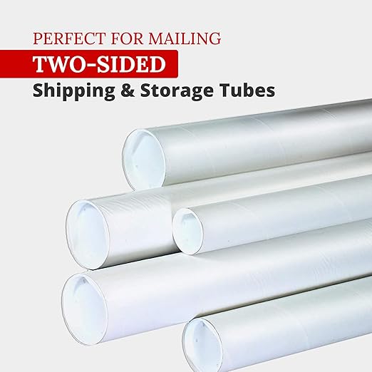 PARTNERS BRAND Cardboard Tubes with Caps, 48"L x 4"W x 4"H, Pack of 15 | Poster Tube for Mailing and Storage of Blueprints, Artwork, Crafts, Long Art Holder, 48 inches