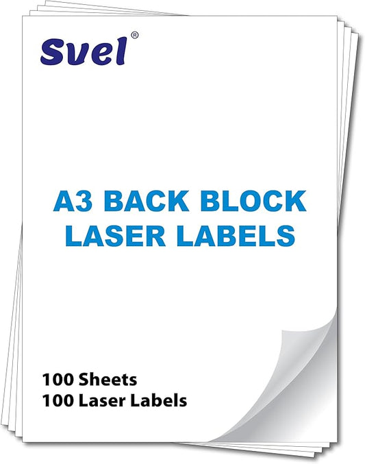 Blockout Shipping Labels A3 Tabloid Size – Cover Old Barcodes & Addresses – Laser & Inkjet Printable Cover up Labels – Bulk Pack High-Opacity (100, A3) Cover Up Stickers
