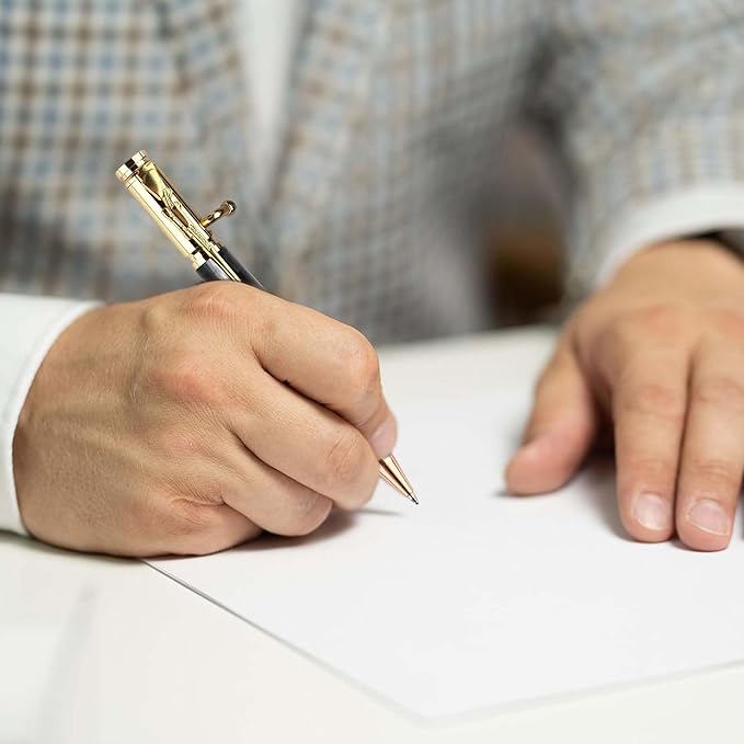 Personalized Bolt Action Pen, Free Engraved Wood Metal Ballpoint Pen with 2 Refills, Customized Pen with Name, Custom Gift for Birthday, Father's Day, Christmas (Gold-Dalbergia cultrata Benth)