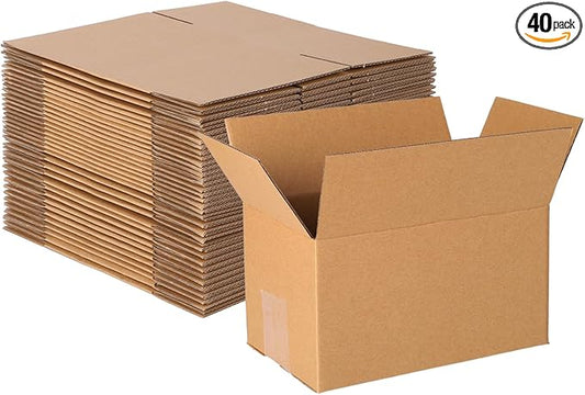 40 pack 7x5x4 inch Cardboard Box Mailers, Kraft Corrugated mailer Small Shipping Boxes For Small Business, Mailing Packing and Storage