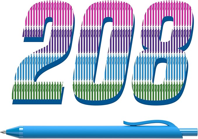 208 Pack Black Pens - Bulk Pens, Medium Point Ballpoint Pens, Smooth Ink, 1.0MM Retractable Click Pen for Waitress, Server, Office Black Ink