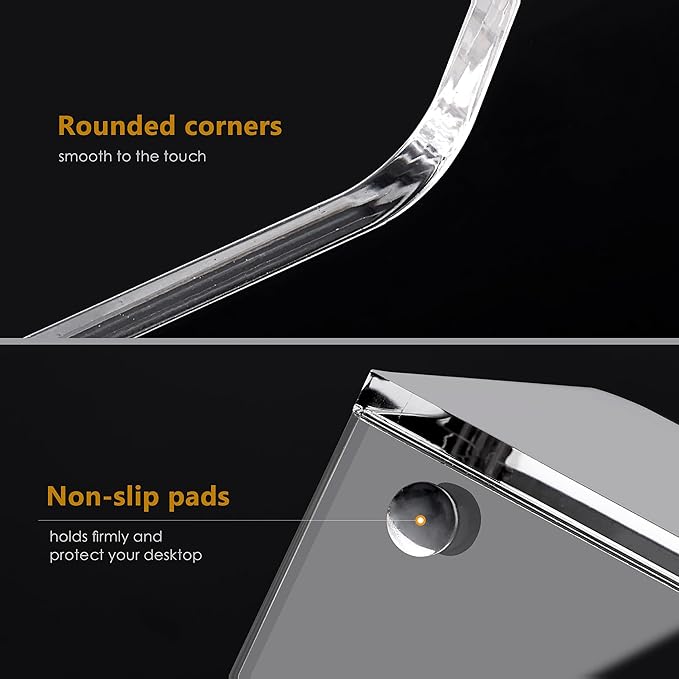 SANRUI 2-Pack Acrylic Magazine File Holder Desk Organizer Magazine Rack, Clear, Vertical File Sorter Holders, 9.45" D x 3.54" W x 10.24" H