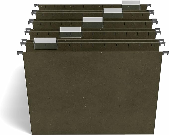Staples TRU RED 179494 Hanging File Folders 5-Tab Letter Size Standard Green 250/BX