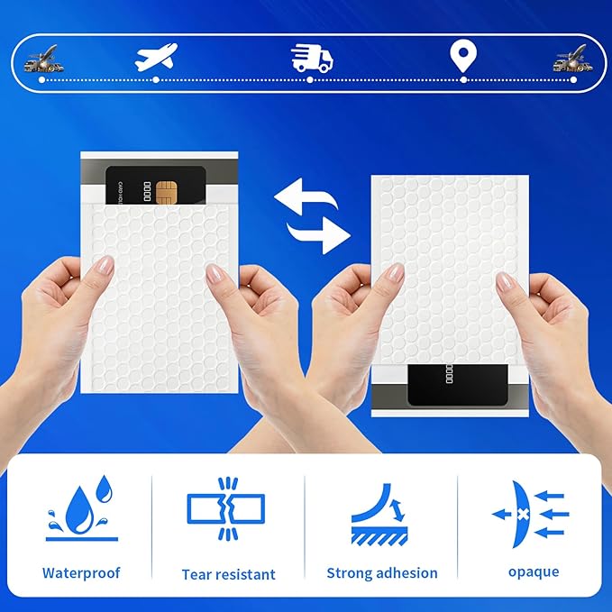 105 Pack White Bubble Mailers 3.5x5 inch Padded Envelopes Thin Mailing Envelopes Waterproof Bubble Opaque Padded Mailers Self Seal Adhesive Shipping Bags for Mailing Jewelry Makeup Small Business