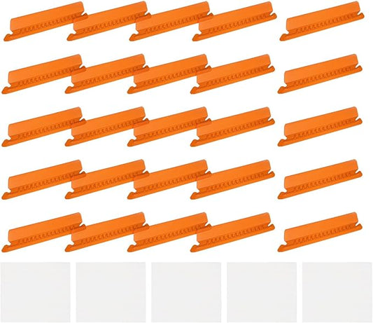uxcell Hanging File Folder Tabs, 4 Inch Insertable Tabs and Inserts Plastic Clear File Organizer Labels Filing for Folder Quick Identification, Orange, 50 Pcs
