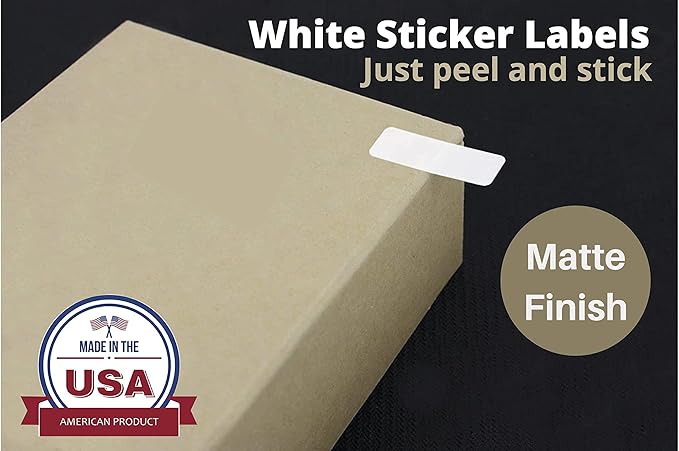 Small Sticky Labels White Rectangular Labels 1" x 0.375 + Bonus Color Labels - White Coding Labels for Printer Produce Excellent Results with Laser Printer-Template Included! 1660 Pack