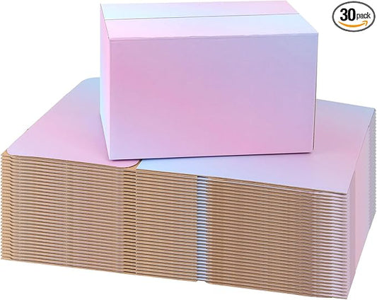 30 Pack 10x7x6 Shipping Boxes for Small Business, Colorful Corrugated Cardboard Boxes for Shipping Mailing