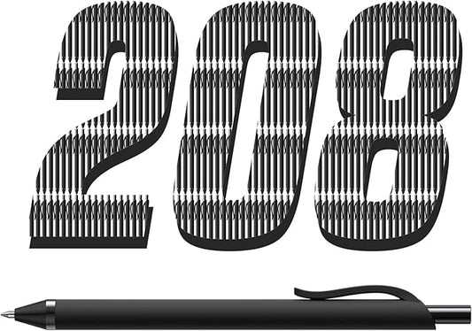 208 Pack Black Pens - Bulk Pens, Medium Point Ballpoint Pens, Smooth Ink, 1.0MM Retractable Click Pen for Waitress, Server, Office Black Ink