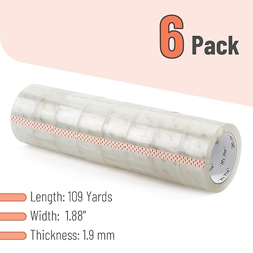 Mr. Pen- Packing Tape, 6 Pack, 1.88” Wide, 109 Yards, Shipping Tape, Clear Packing Tape Heavy Duty, Moving Tape