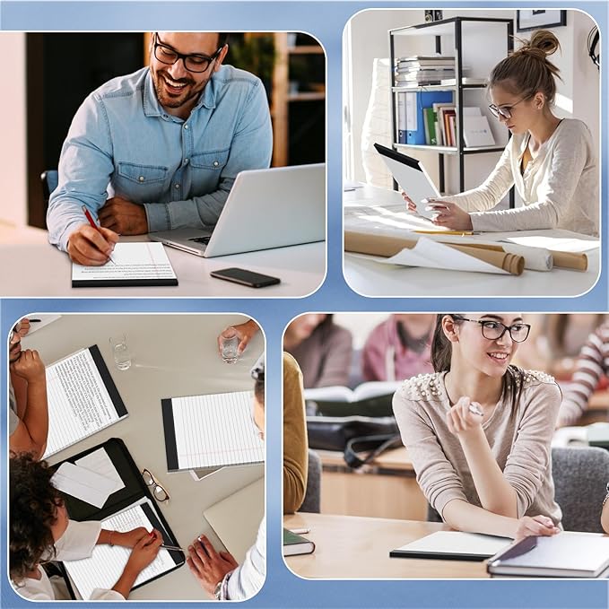 Notepads 8.5 x 11 Legal Pads of Paper, 8 Pack Note Pads 8.5 x 11 Lined Paper Wide Ruled, Perforated Legal Pad 8.5 x 11'' Paper Pads with Strong Backer Note Pad for Office, School, Homework