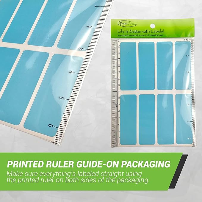 Rectangular Sticker Labels 3x1 inch (75mm x 25mm) Gray Labeling Sticker Sheets 864 - Pack by Royal Green
