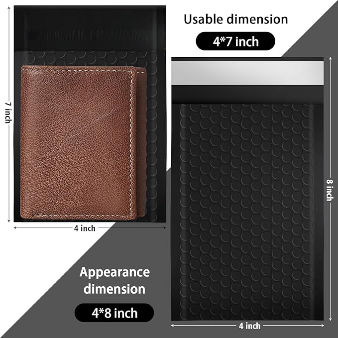 105 Pack Bubble Mailers 4x8inch Padded Envelopes Thin Mailing Envelopes Waterproof Bubble Opaque Padded Mailers Self Seal Adhesive Shipping Bags for Mailing Jewelry Makeup Small Business