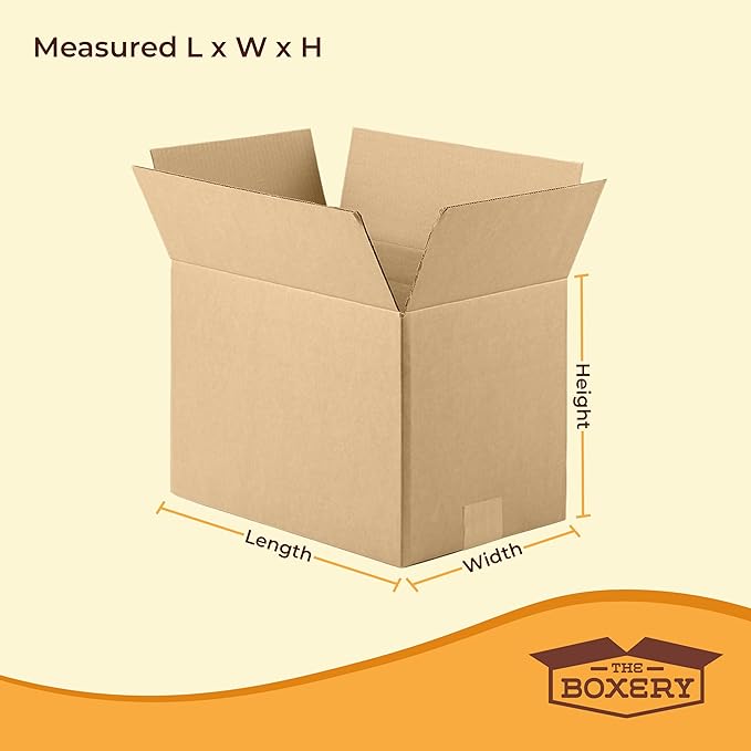 The Boxery 9"x9"x9" Brown/Kraft Corrugated Cardboard Shipping Boxes 25-Pack | Mailing, Packing, Moving & Storage for Business/Home – Durable - Eco-Friendly, Recyclable - Made in the USA