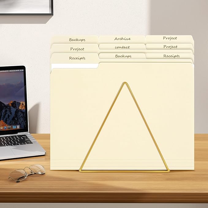 File Folders,50 Pack Manilla Folders 8.5x11,1/3 Cut Tabs Manila File Folders Letter Size for Easy Labeling and Organization,Vanilla Folders Great for Documents Home School Classroom Office Supplies