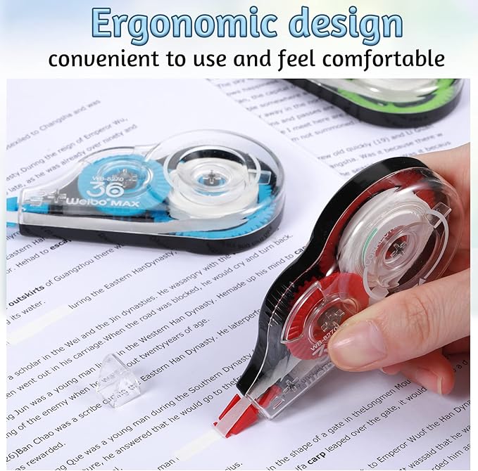 Mimorou 54 Pack Correction Tape Bulk White Correctional Fluid Tape Easy to Use Applicator Corrector Correct Wrong Writing Eraser for Office Education Supplies, 20 Feet