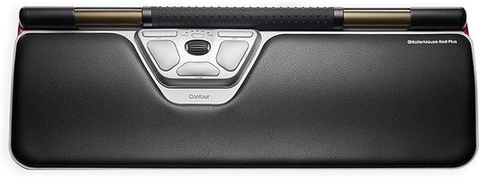 Contour RollerMouse Red Ergonomic Mouse for Shoulder Forearm Wrist Strain Relief for RSI Carpal Tunnel Centered Rollerbar 6 Customizable Buttons 10 Speed Settings Mac/PC Compatible - Wireless - Plus