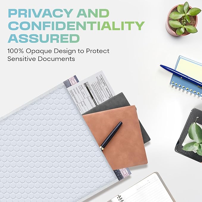 White 12.5x19.5 Inch Large Poly Bubble Mailers #6 | Padded Envelopes with Self Seal | Air Lined Cushioned Bubble Mailer | Usable Size 12.5x15 | 100 Pack Bulk | Lightweight shipping Bags | Made in USA