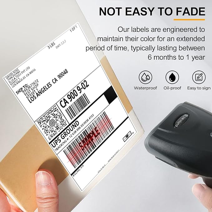 Qncz 500 Pcs 4x6 Thermal Labels - 500 Pcs Thermal Printer Paper,Compatible with Rollo & Zebra Label Printers,Commercial-Grade Thermal Paper,Mailing Sticker Labels