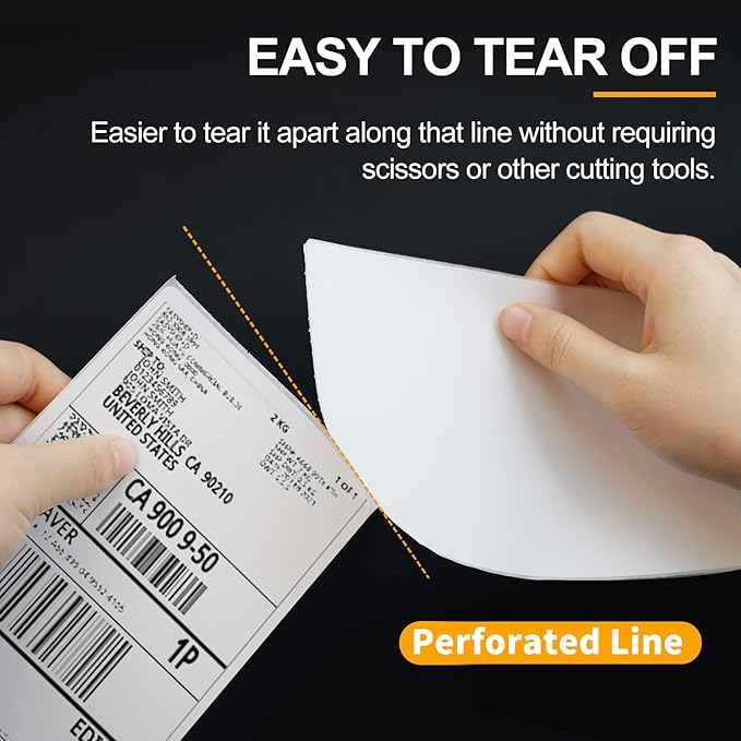 Qncz 500 Pcs 4x6 Thermal Labels - 500 Pcs Thermal Printer Paper,Compatible with Rollo & Zebra Label Printers,Commercial-Grade Thermal Paper,Mailing Sticker Labels