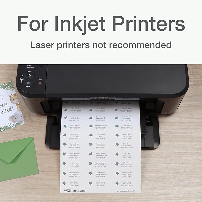Redi-Tag Address Labels, 750 Blank (25 Sheets of 30), 1" x 2.625", for Inkjet Printers Only, Free Online Templates (1009571)