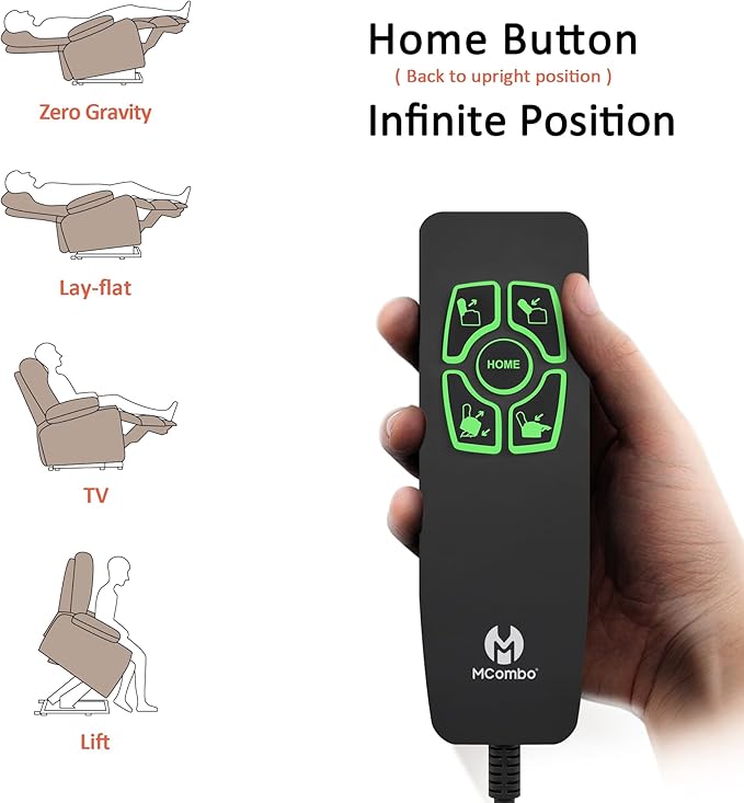 MCombo Dual Motor Power Lift Recliner Chair for Elderly, Lay Flat Lift Chair with Heat and Massage, Petite Lift Chair, Cup Holders, USB A&C Ports, Fabric 7893 (Small, Coffee)