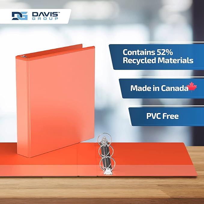 Easyview Premium 3-Ring Binders with Clear-View Covers and Round Rings, Binders for School or Office, 1.5 Inch, Pack of 6, Orange