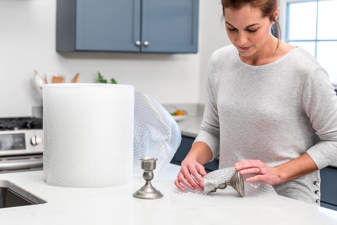 Duck Brand Small Bubble Cushioning Wrap for Moving, Shipping & Mailing, 600 FT Bubble Packing Wrap Extra Protection Packaging Boxes & Mailers, Clear Bubble Roll Moving Supplies 150 FT Each 4 Rolls
