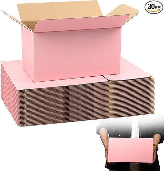11x6x6 Pink Shipping Boxes, 30 Pack Mailing Boxes for Small Business, Corrugated Cardboard Boxes for Packaging, Shipping