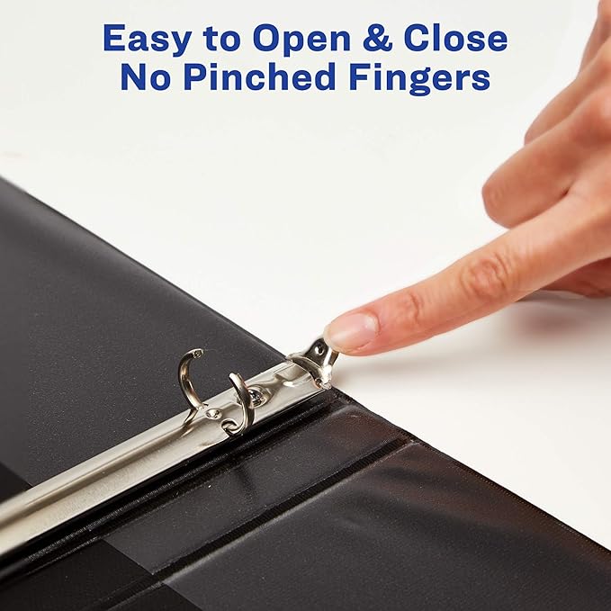 Avery Economy View 3 Ring Binders, 0.5" Round Rings, 100-Sheet Capacity, Black, (17701) (Pack of 12)