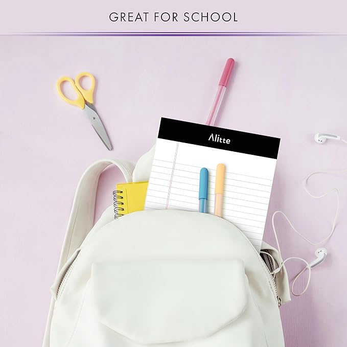 Legal Notepads 5x8, Pack of 6 - Perforated Narrow Ruled Writing Pad - Premium Thick Paper, No Ink Bleeding - Blank Legal Pads For Home, Office, School, Business - 50 Sheets Per Notebook