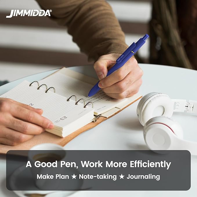 8Pcs Black Gel Pens - 0.7mm Medium Point Black Ink Pens | Smooth Writing - Quick Drying Retractable Pen for Men Women (Vintage - 8Pcs)