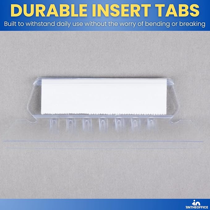 1InTheOffice Clear Hanging Folder Tabs, and Inserts 3-1/2" x 5/8", 50/Pack (3 1/2")