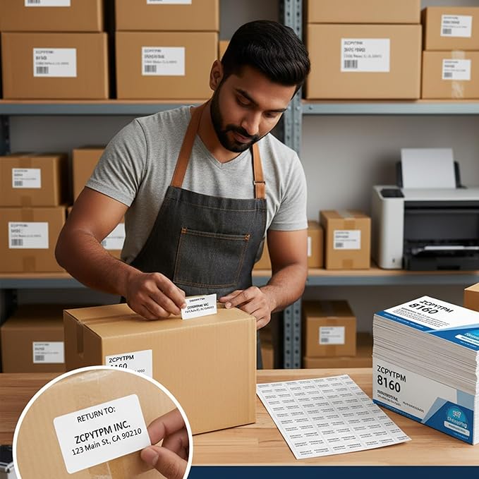 Printable Address Labels, 2/3" x 1-3/4" Personalized Return Address Label Stickers for Printer, 600 Total, Custom Mailing Labels for Envelopes, Packages, Shipping, Home or Office Use