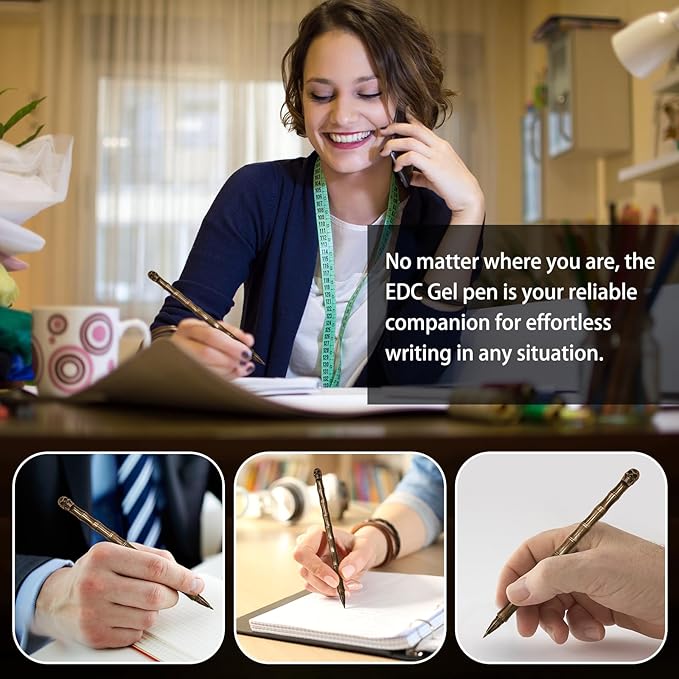 Vintage Brass Gel Pen - Luxury Skull Design with Removable Twist Cap, Refillable, Designed for Smooth Writing