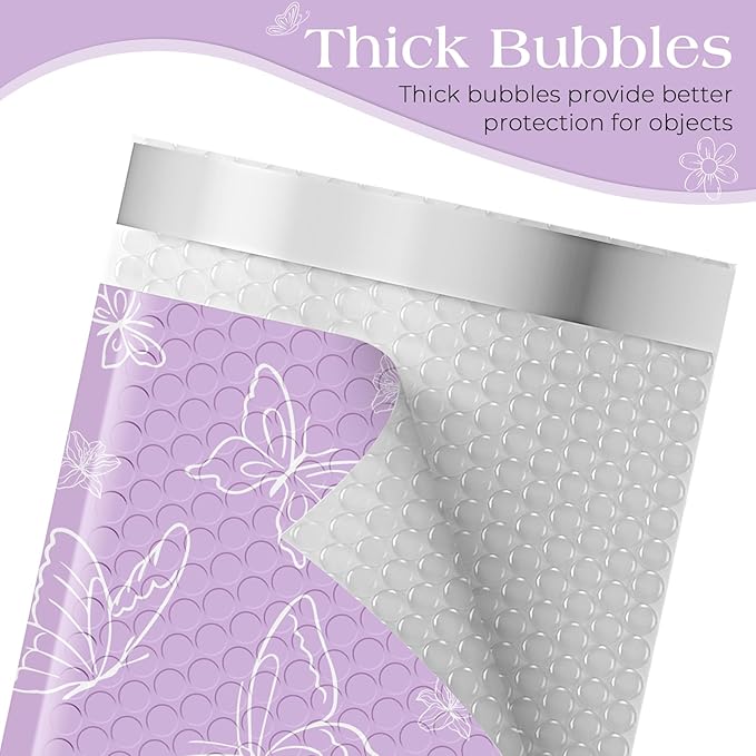 Metronic Bubble Mailers 8.5x12" 240 Pack Usable Size 8.5x11,Waterproof Mailing Padded Envelopes for Small Business,Cushioning Bubble Wrap Mailer Bags,Shipping Envelopes for Gift,Small Items Butterfly