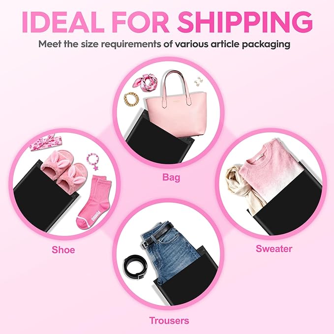 Metronic Poly mailers 14.5x19'' 500pcs with 4x6 Thermal Labels 500 Labels Bulk, Strong Adhensive Shipping Bags for Clothing,Waterproof Shipping Envelopes Mailing Bags for Small Business,Black