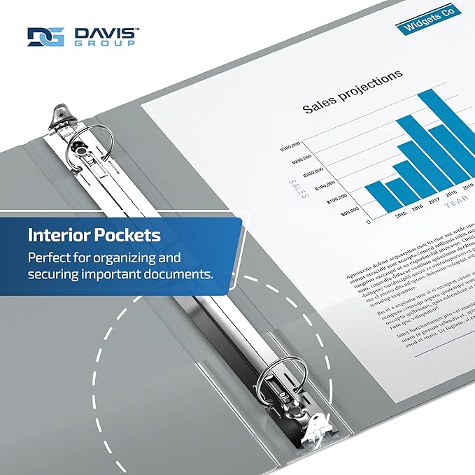 Easyview Premium 3-Ring Binders with Clear-View Covers and Round Rings, Binders for School or Office, 1 Inch, Pack of 6, Gray