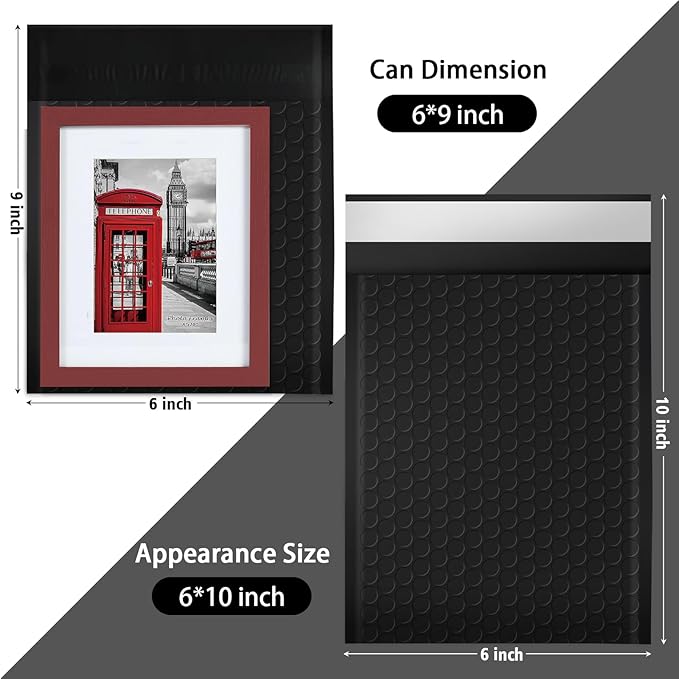 105 Pack Bubble Mailers 6x10inch Padded Envelopes Thin Mailing Envelopes Waterproof Bubble Opaque Padded Mailers Self Seal Adhesive Shipping Bags for Mailing Jewelry Makeup Small Business