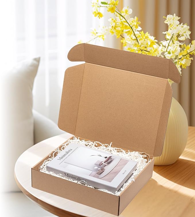 Shipping Boxes 13x11x3 Inches 20 Pack Corrugated Cardboard Mailing Boxes for Small Business, Kraft Medium Literature Mailer Packaging Supplies Brown