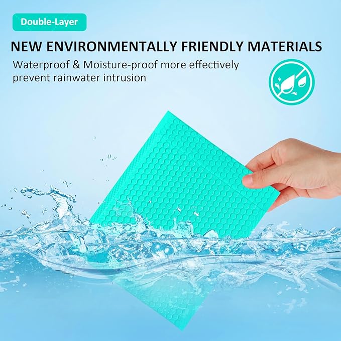 Bubble Mailers 6x12'' 100 Pack and 24PCS Fragile Stickers Teal Thick Waterproof Padded Poly Envelopes Bubble Wrap Mailers Self Seal Shipping Bags for Mailing Small Business Homes Envelope Mailers #0