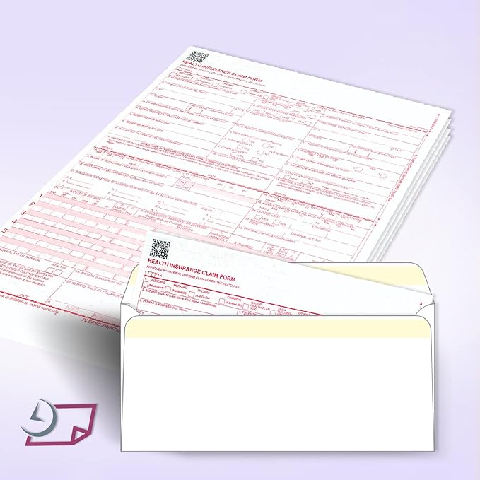 NextDayLabels - CMS HCFA 1500 Security Tint Self Seal Envelopes, 100 Per Pack