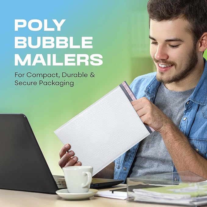 White Small Poly Bubble Mailers 6x10 inch #0 | Self Seal Padded Envelopes | Cushioned Bubble Mailer | Usable Size 6x9 | WaterProof | Lightweight mailing Shipping Bags | 500 Pack Bulk