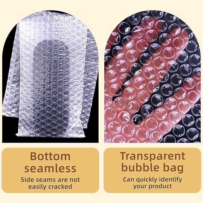 6''x10'' Bubble Pouches Wrap, 25Pcs Clear Bubble Out Bags Protective Shockproof Foam Bags, Double Walled Cushioning Bags for Storage, Moving, Shipping and Packing Supplies for Dishes Glasses Plates