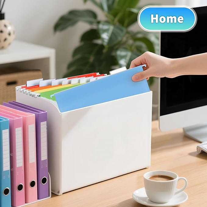 25-Pack Assorted Hanging File Folders,Letter Size with 35 Transparent Label Cards,50 Sticker Labels,1/5-Cut Tabs–Home Office & Filing Cabinets